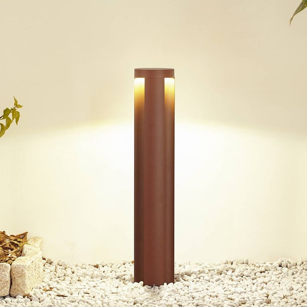 Lucande LED Außenleuchte Raiku (Modern) in Braun aus Aluminium (3 flammig, ) - Wegeleuchte Pollerleuchte Wegelampe Sockelleuchte