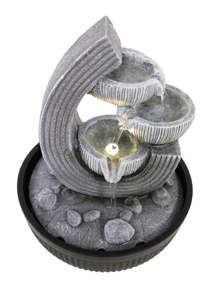Zimmerbrunnen Tischbrunnen FoBacinelle antik grau Led 27 cm 11115