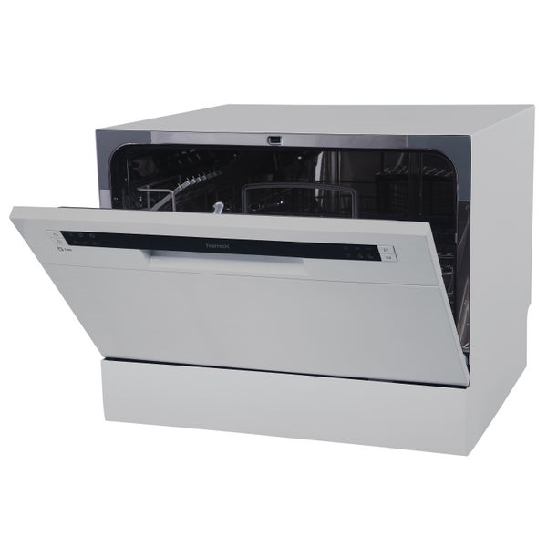 homeX Tischgeschirrspüler Mini Geschirrspüler 6 Programme Spülmaschine klein 6 Maßgedecke Aquastop GST6AE-S