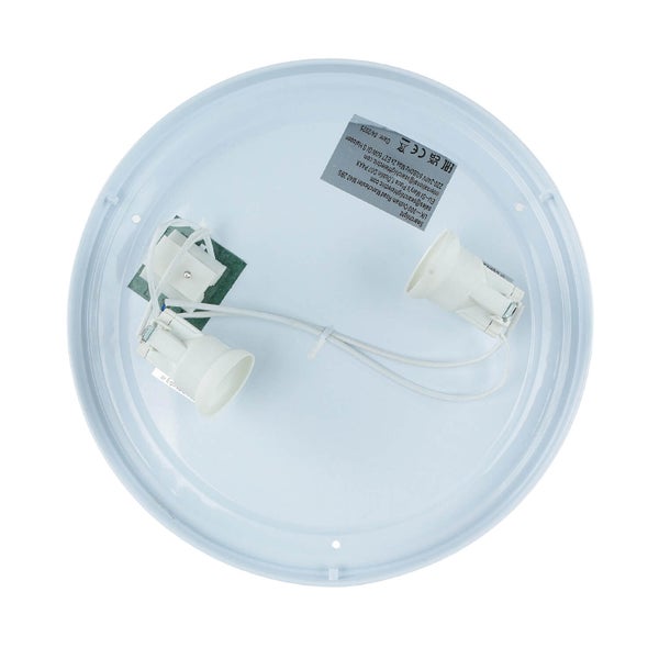 Innenansicht einer Deckenleuchte mit zwei Fassungen