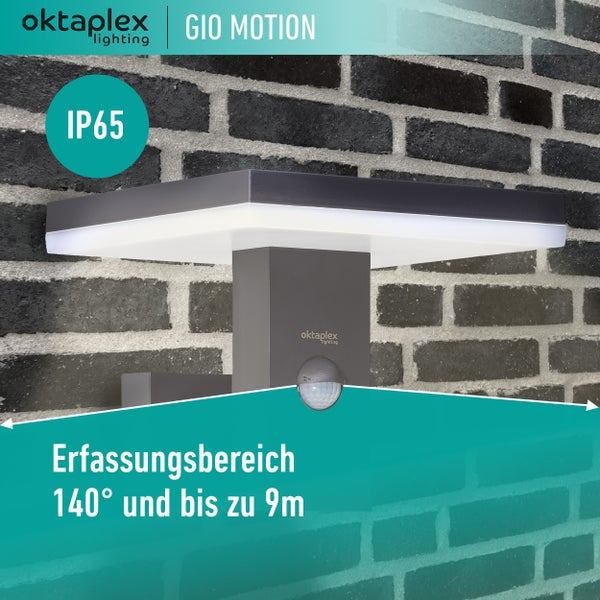 Aussenlampe mit Bewegungsmelder 3000K Warmweiß IP65 1500lm Außenleuchte für Eingänge und Terrassen anthrazit