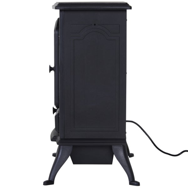 HOMCOM Elektrokamin (Modell6), L45 x B28,5 x H54 cm, Kunststoff und Sicherheitsglas, Schwarz