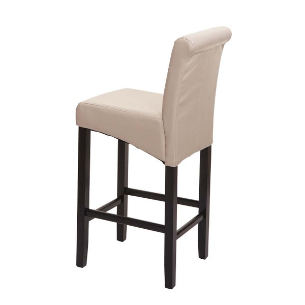 Barhocker mit Bezug und Holzbeinen