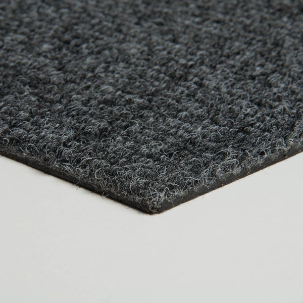 Nadelvlies Teppich Fliesen grau Selbstliegende Teppichfliesen in 50x50 cm aus Nadelfilz Schatex Teppichbodenfliesen dunkelgrau ideal für Büro