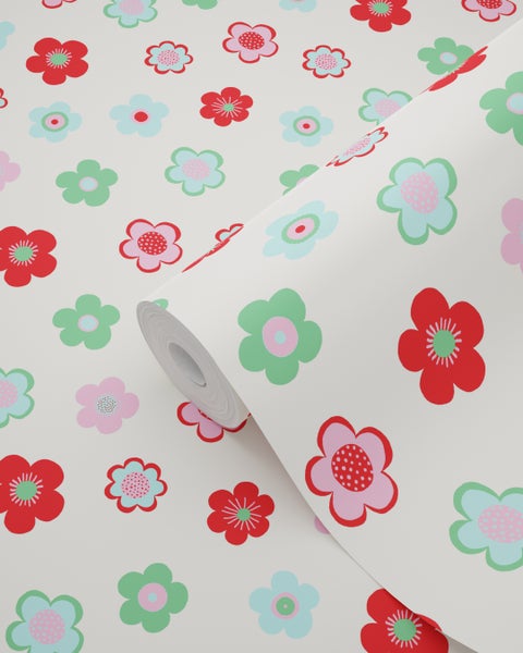 Tapetenrolle mit Blumenmuster