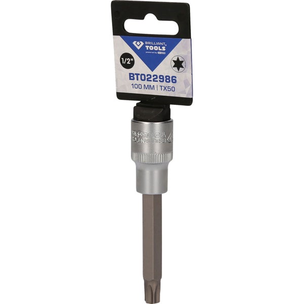 BRILLIANT TOOLS 1/2 Torx-Bit-Stecknuss 100 mm lang T50 - BT022986