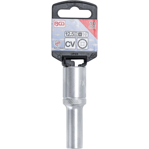 BGS Steckschlüssel-Einsatz Zwölfkant tief Antrieb Innenvierkant 12,5 mm (1/2) SW 10 mm - 10680