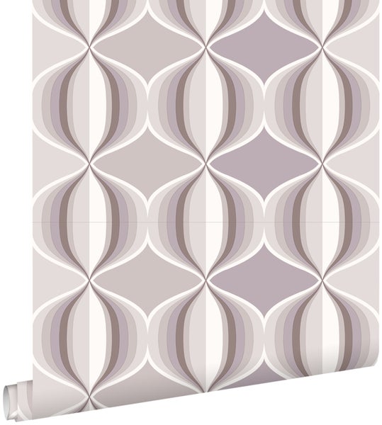 ESTAhome Tapete grafisches Muster Taupe - 53 cm x 10.05 m - 135433