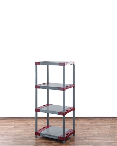 PROREGAL Kunststoffregal Big Grey Bear Low HxBxT 138 x 70 x 46 cm Fachlast 160 kg Grau/Rot