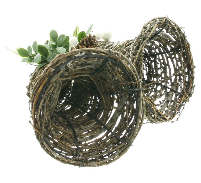 FRANK FLECHTWAREN | Glöckchen Christrose, ca. 25 x 14 x 15 cm, BIRKE, METALL, KUNSTSTOFF,