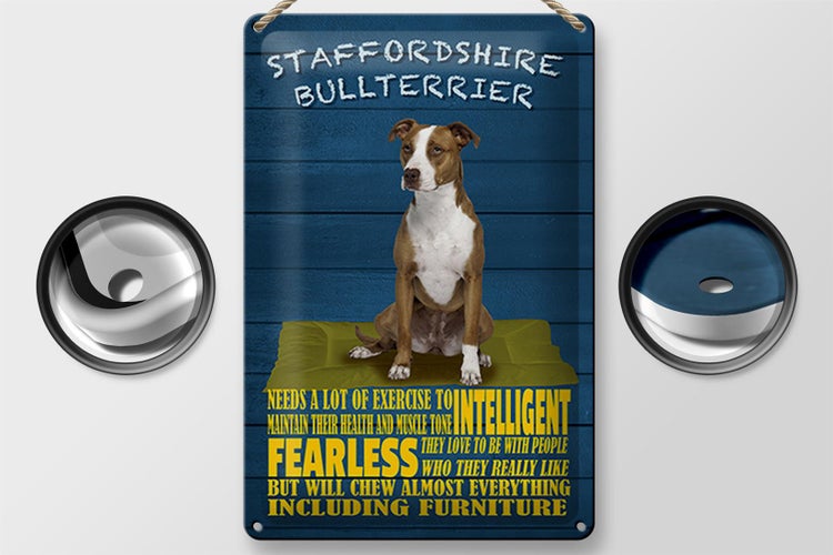 Blechschild Spruch 20x30cm Staffordshire Bullterrier Hund