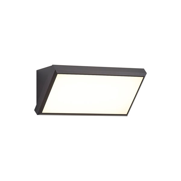Rechteckige LED-Außenwandleuchte in Anthrazit mit großer Leuchtfläche.