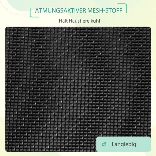 PawHut Haustierbett, 111L x 65,5W x 19H cm, Stahl Netzstoff, Schwarz