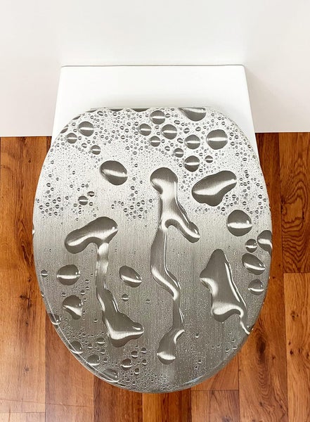 ADOB Design WC Sitz Raindrops, Holzkern bedruckt, verstellbare Metallscharniere, universalpassend