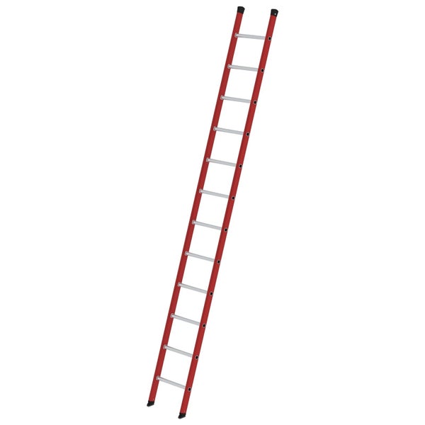 Anlegeleiter aus Aluminium mit Sprossen und zwei Längsholmen