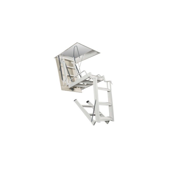 HandyStairs klappbare Dachbodentreppe – Dachbodenleiter aus Metall (RAL9003) – 70 x 100 cm – Höhe 275/290 cm