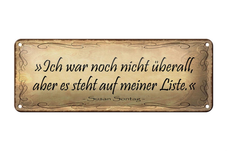 Blechschild Spruch 27x10cm ich war nicht überall aber steht Dekoration