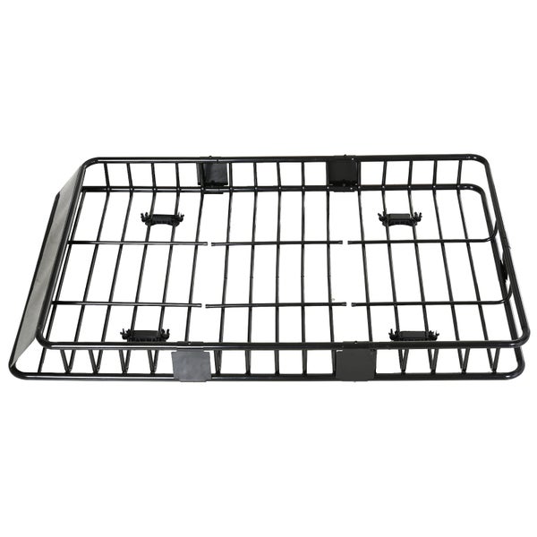 HOMCOM Dachkorb Auto einstellbare Länge Dachträger Dach Universal Gepäckträger Gepäckkorb Gepäckträger Regal Metall Schwarz 162 x 99 x 16 cm