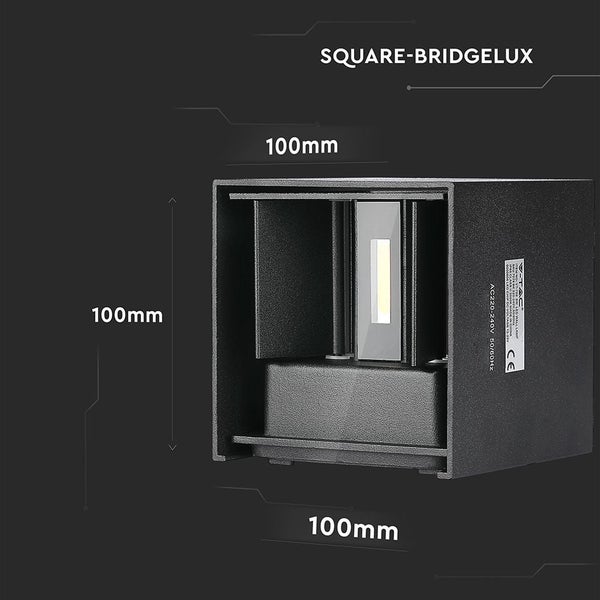 Quadratische Bridgelux Wandlampe mit den Maßen 100 mm