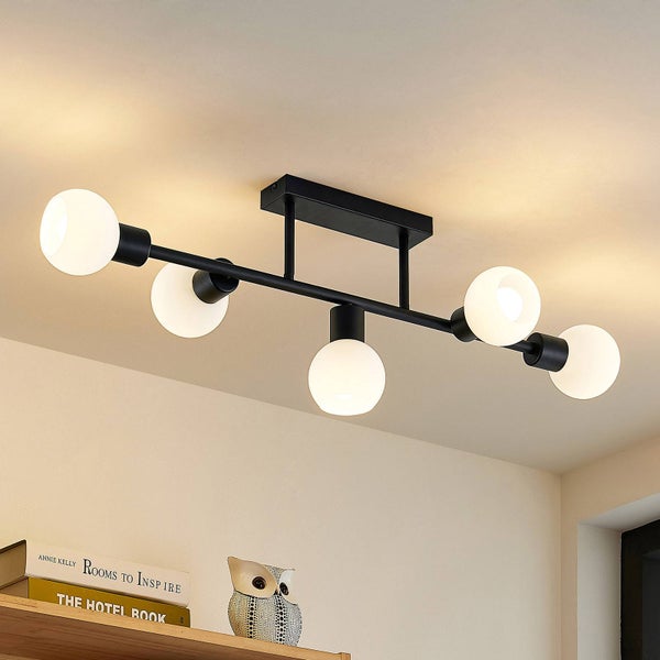 Lindby Deckenlampe Biscala (Modern) in Schwarz aus Metall (5 flammig, E14) - Deckenleuchte Lampe Wohnzimmerleuchte