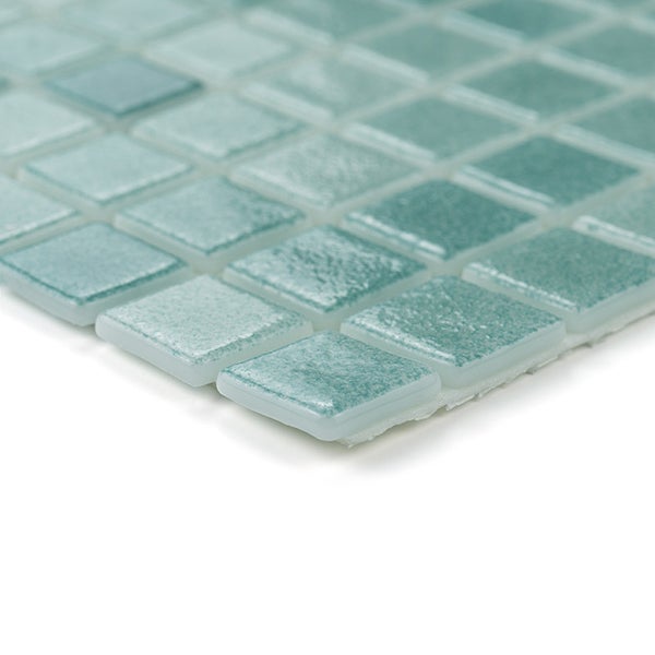 Quadratische Mosaikfliesenmatte aus Glas in hellen und dunklen Nuancen für Wand und Boden im Innenbereich