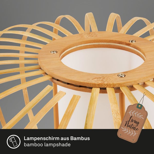 Pendant light, bamboo nature, excl. 1xE27/max.10W