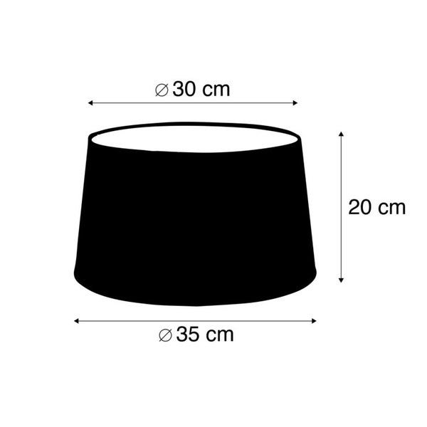 Leinen Lampenschirm schwarz 35 cm