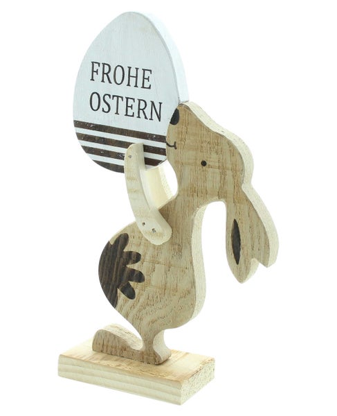 FRANK FLECHTWAREN | Hase Frohe Ostern, HOLZ, 14 x 5 x 23 cm