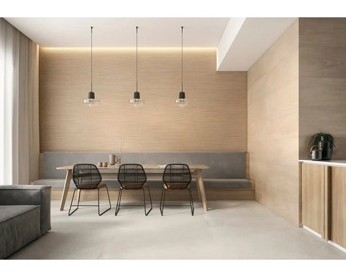 Japandi Wandfliese Marlen slat oak 40x120cm 3D-Holzoptik braun matt rektifiziert