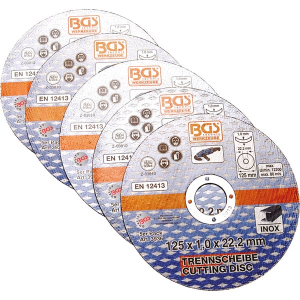 Trennscheiben Set, 125 x 1,0 x 22,2 Millimeter, Fünferpack