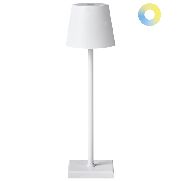 Kabellose LED Tischlampe BACEIRO mit Dimmer Metall Weiß