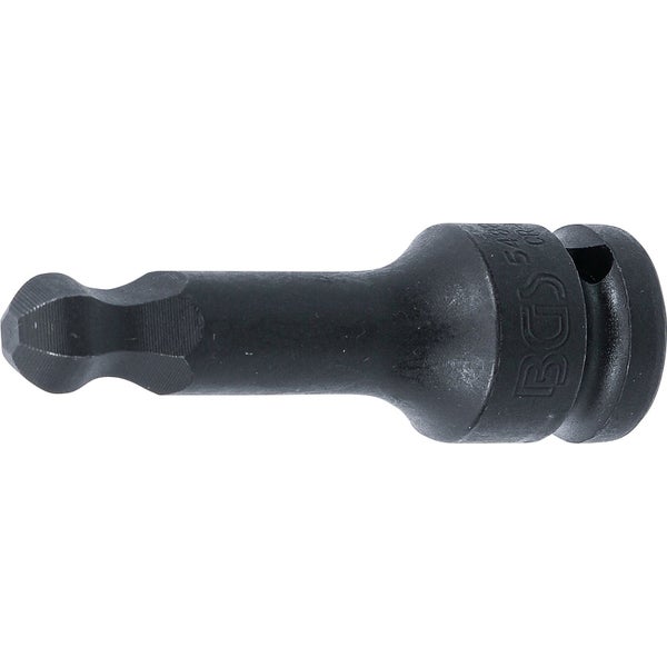 BGS Kraft-Bit-Einsatz Länge 75 mm Antrieb Innenvierkant 12,5 mm (1/2) Innensechskant mit Kugelkopf 12 mm - 5488-12