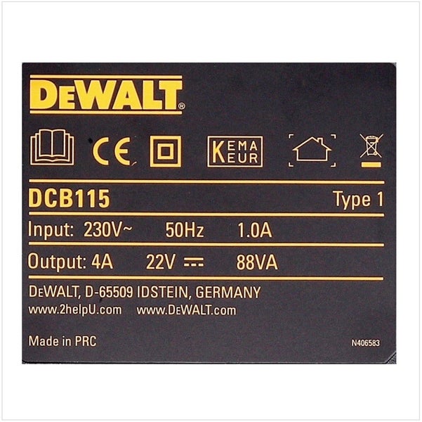 DeWALT DCB115 Geräteinformationen