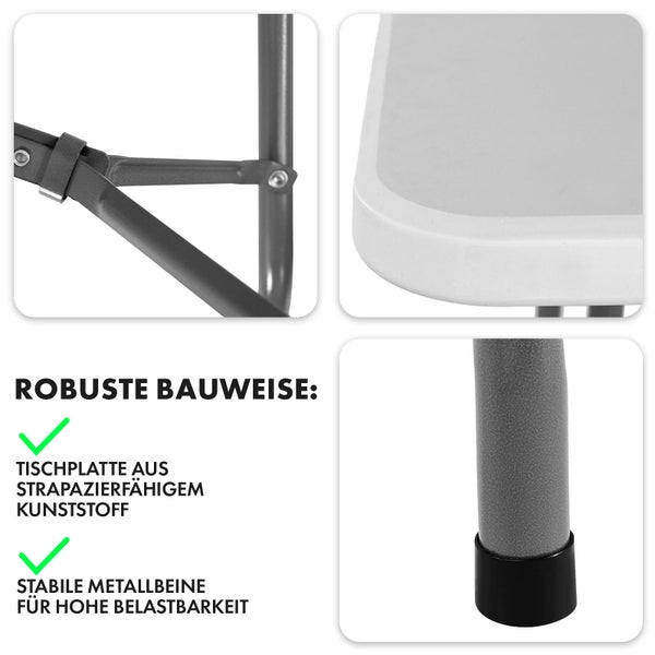 FLOORDIREKT Klapptisch Fukui Höhenverstellbar Wetterfest für Innen und Außen 120 x 60 cm