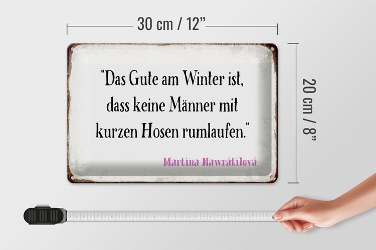 Blechschild Spruch 30x20cm Gute am Winter keine Männer mit