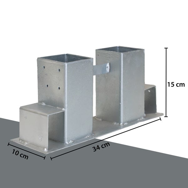 2er Set Holzstapelhilfe feuerverzinkter Stahl 34x10x15 cm Holzstapelhalter Brennholzregal