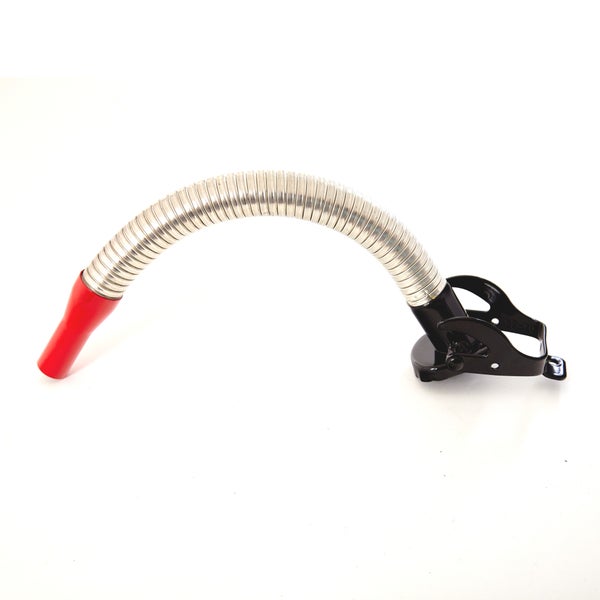 BW® Ausgießer flexibel für Kraftstoffkanister Metall Benzinkanister 5 / 10 / 20 Liter - Flexrohr 20mm für Benzin mit Halterung für 10 / 20 Liter Kanister - Rot - RAL 3000 - Made in Europe