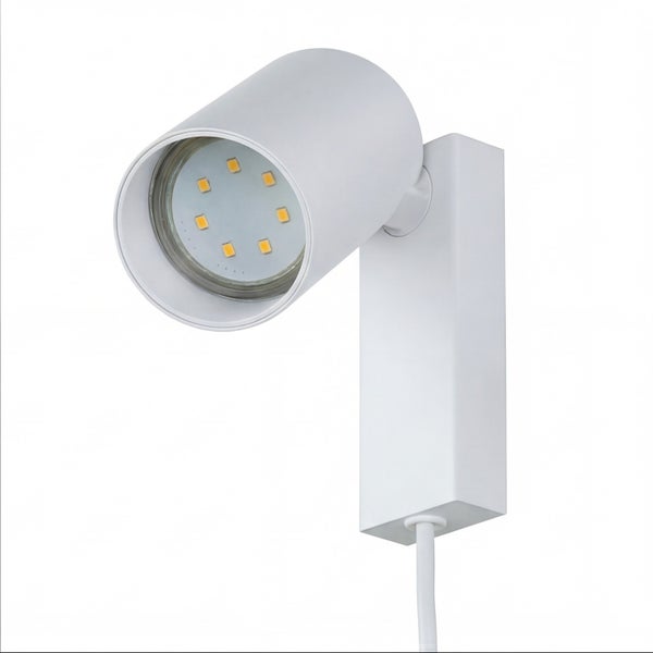 Moderne LED Wandstrahler Leuchte mit verstellbarem Leuchtenkopf und Zuleitung zur Innenbeleuchtung