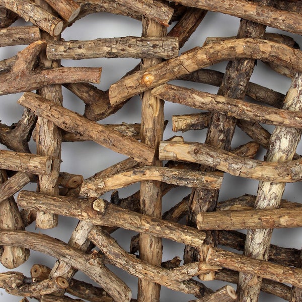 FRANK FLECHTWAREN | Holzdeko Rustikal, RATTAN, RATTAN, ca. 40 x 108 cm