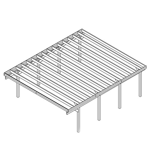Alpholz Doppelcarport Salzburg Carport aus Holz, Unterstand Überdachung, Naturbelassen 6x7,3m