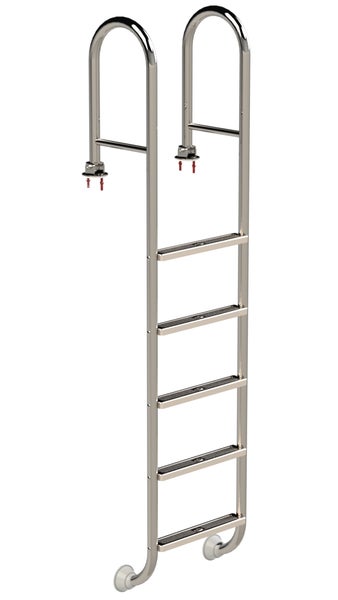 Schwimmbadleiter aus Edelstahl mit fünf Stufen