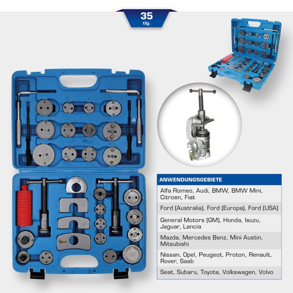 BRILLIANT TOOLS Universal-Bremskolben-Rückstellwerkzeug-Satz 35tlg. - BT701050