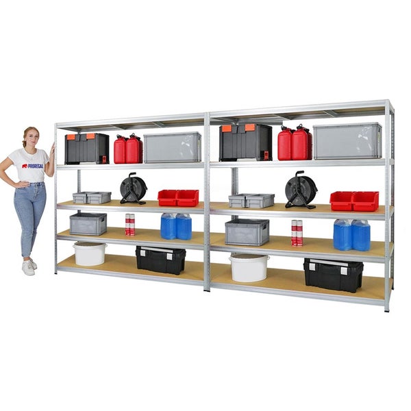 PROREGAL Mega Deal 2x Schwerlastregal Giant Elephant HxBxT 180 x 180 x 60 cm Fachlast 200 kg Verzinkt