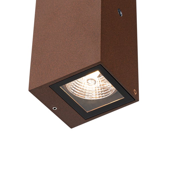Wandleuchte rostbraun 2-flammig GU10 AR70 IP44 mit Hell-Dunkel-Sensor - Baleno