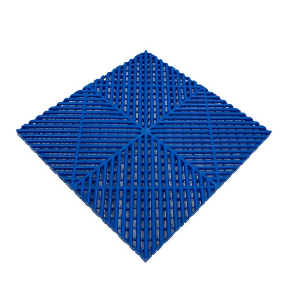 Belüftete Garagenbodenfliesen x 120 mit Kanten – Blau