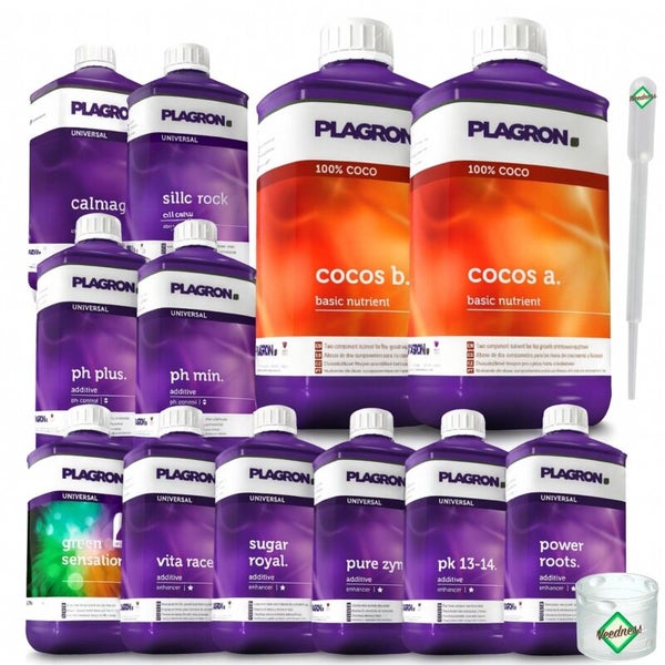 Sortiment von Plagron Universal Zusatzstoffen und Basisdünger für Pflanzen