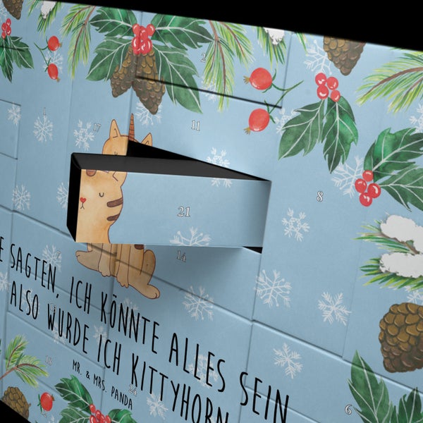 Mr. & Mrs. Panda Befüllbarer Adventskalender Einhorn Katze - Blau Pastell