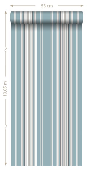 Tapetenrolle mit Streifenmuster, 53 cm breit, 10,05 m lang