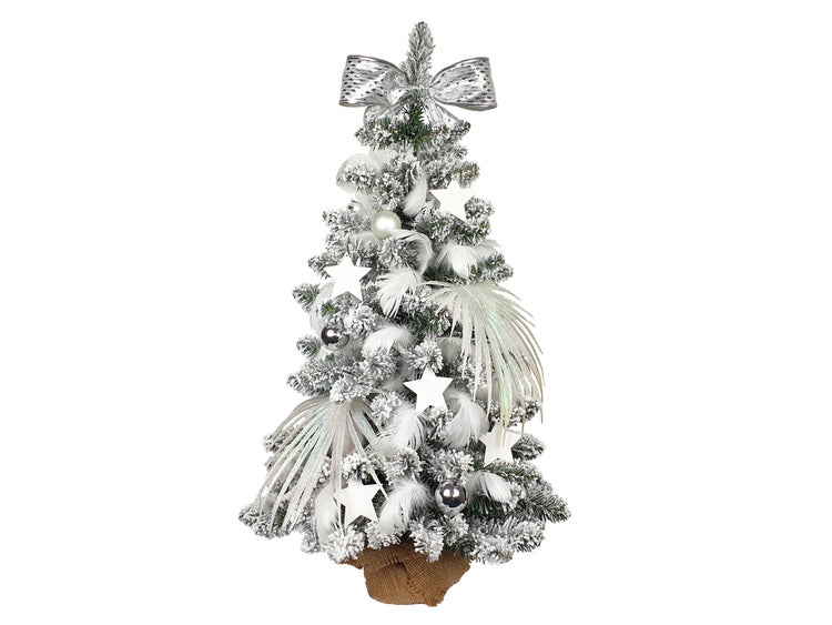 LAALU Künstlicher Weihnachtsbaum mit Schnee DELUXE Viola in Blumentopf 90cm