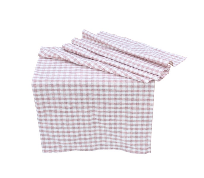 FRANK FLECHTWAREN|Tischläufer Vintage Karo, 40 x 140 cm, BAUMWOLLE, LEINEN